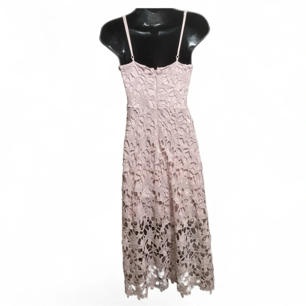 Floral Lace Midi Dress in Soft Pink - Picture 2 of 2